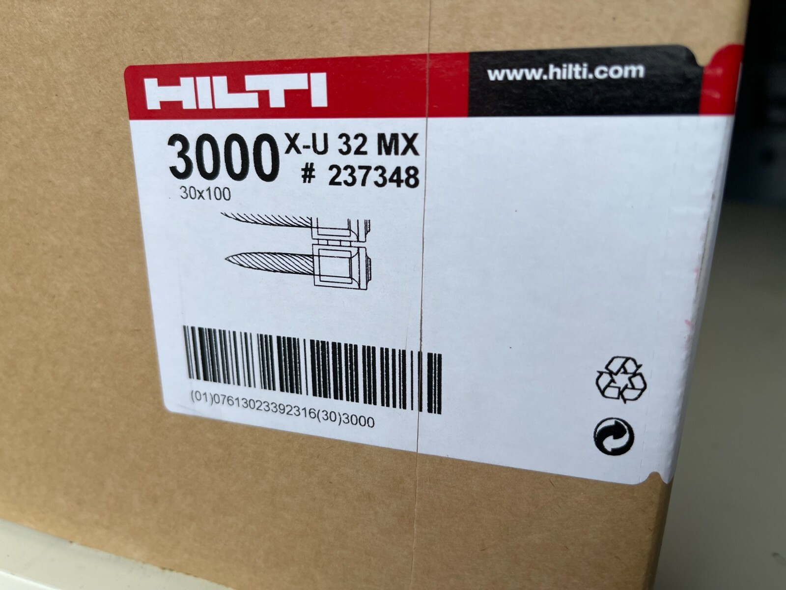 Hilti XU MX 11/4" Steel Nails Pack of 100 for sale online eBay