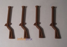 4x Lego Flintlock Musket Guns 2561 Reddish Brown Rifles for Pirates NEW 4211311