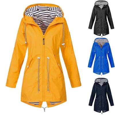 Damen Windjacke Kapuzenjacke Regenmantel Wasserdicht Jacke Winddicht Windbreaker