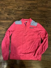 Vineyard Vines Shep Shirt 1/2 Zip Pullover Pink Girls XL 16