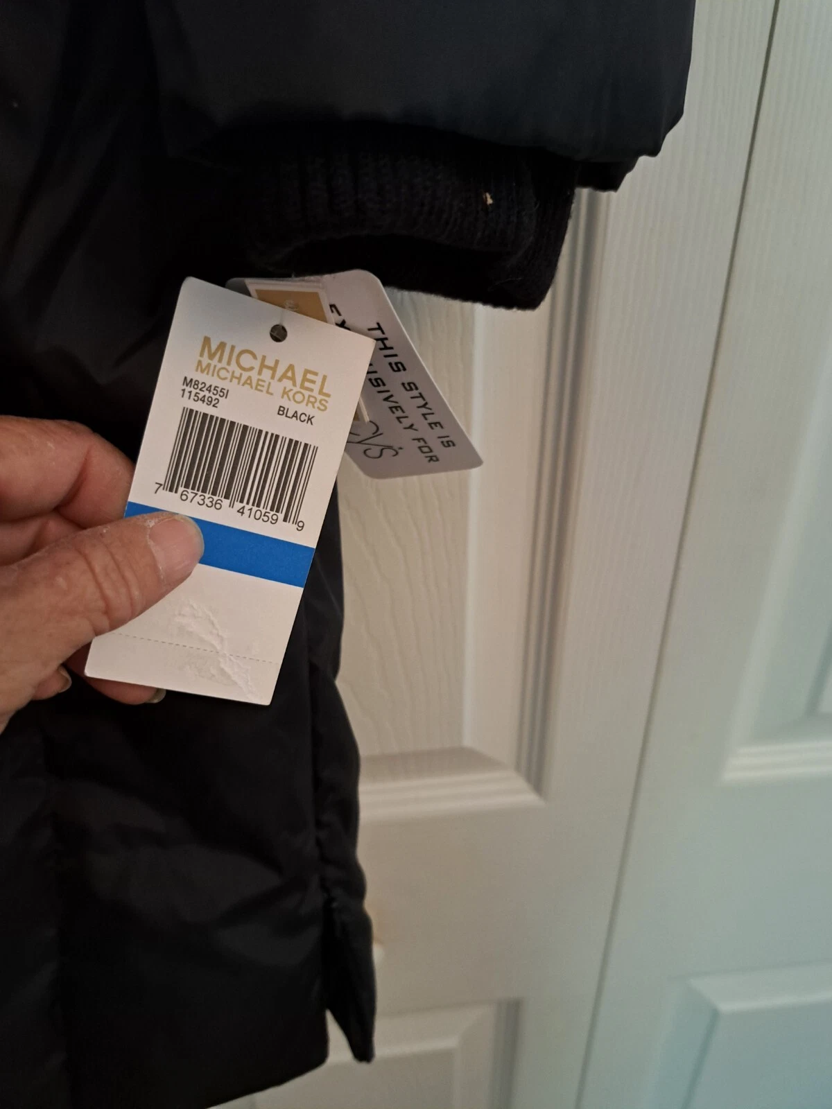 Piumino lungo Michael Kors donna MEDIUM nero nuovo con etichette giacca pelliccia sintetica cappuccio