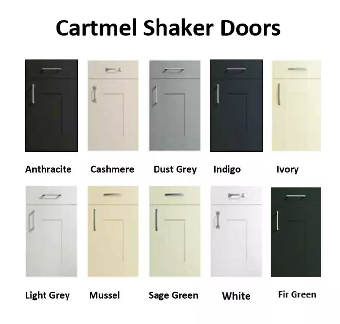 Cartmel Shaker Replacement Kitchen Cupboard Doors Drawers Accessories 10colours