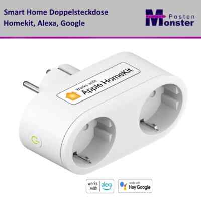 Homekit Doppelsteckdose Smart Home Wi-Fi Steckdose Alexa Google Smart Plug