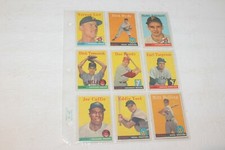 NINE ASSORTED VINTAGE 1958 TOPPS BASEBALL CARDS #2