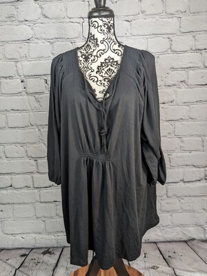 A Glow women's maternity popover plus size 2x top NWT tie front stretch knit b9