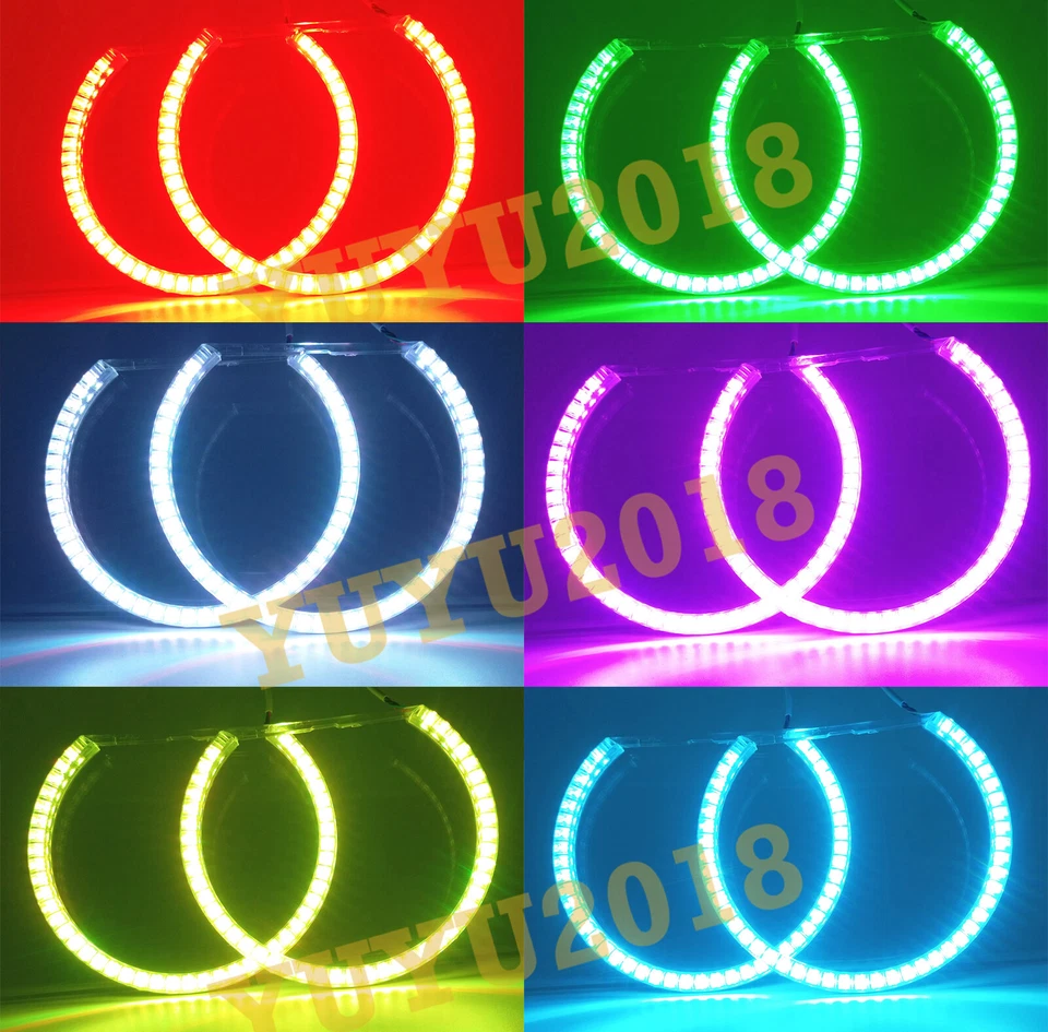 Anillo halo RGB para Chevrolet Camaro 10-13 faro halógeno LED ojo de ángel DRL BT Foto 4 de 4