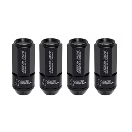 Project Kics 53mm Closed-End Leggdura Racing Shell Type Lug Nuts - 12x1.5 Black - Picture 3 of 3