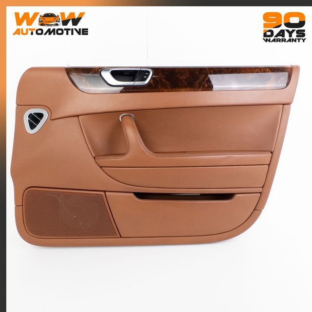 06-13 BENTLEY CONTINENTAL FLYING SPUR FRONT RIGHT DOOR PANEL BROWN LEATHER OEM  