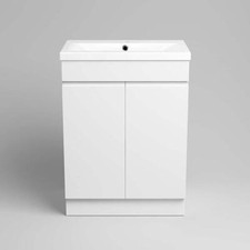 Bathroom Vanity Unit & Basin Sink Ceramic Storage Furniture Drawer White