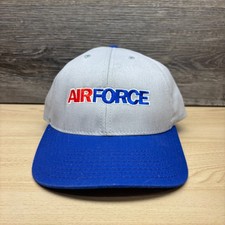 De colección Sombrero de la Fuerza Aérea Gorra Correa Trasera Gris Azul Militar USAF Objetivo Alto Logo Parche