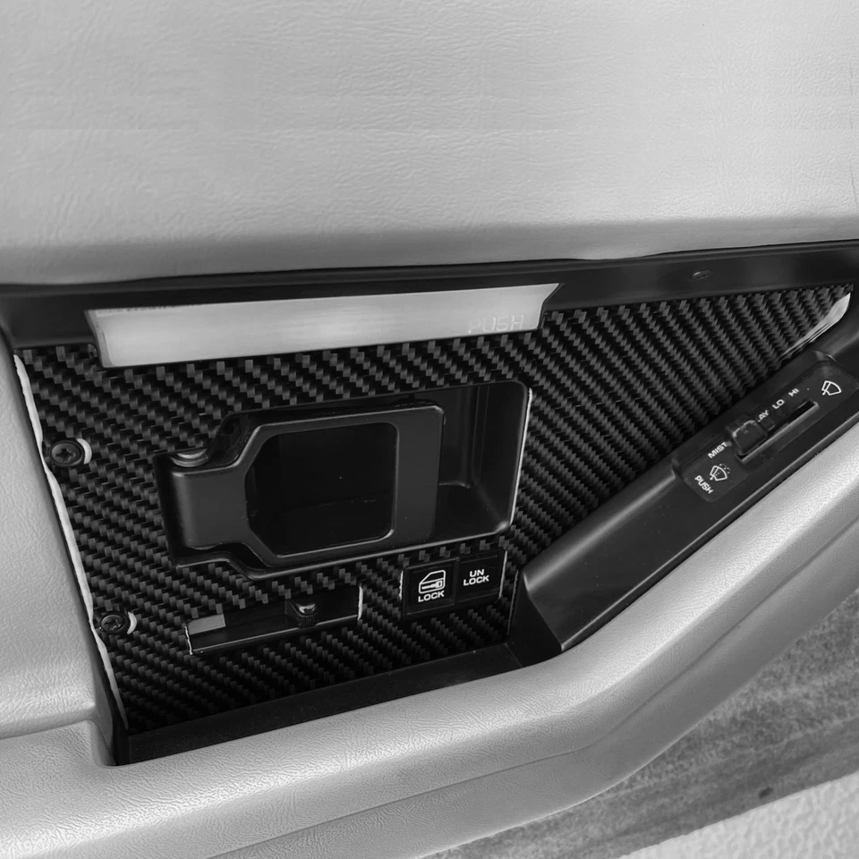 Cubierta de manija de puerta interior de fibra de carbono real para Chevrolet Corvette C4 1983-1989 Foto 3 de 4