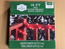 NEW 2025 Holiday Time 18ft RED Super Bright ROPE LED Christmas Party Wedding