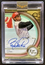2025 Topps Five Star Barry Larkin Auto Aqua #/75 Reds