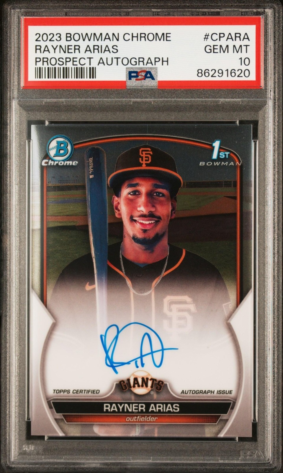2023 Bowman Chrome Rayner Arias Auto #CPA-RA 1st Prospect Giants