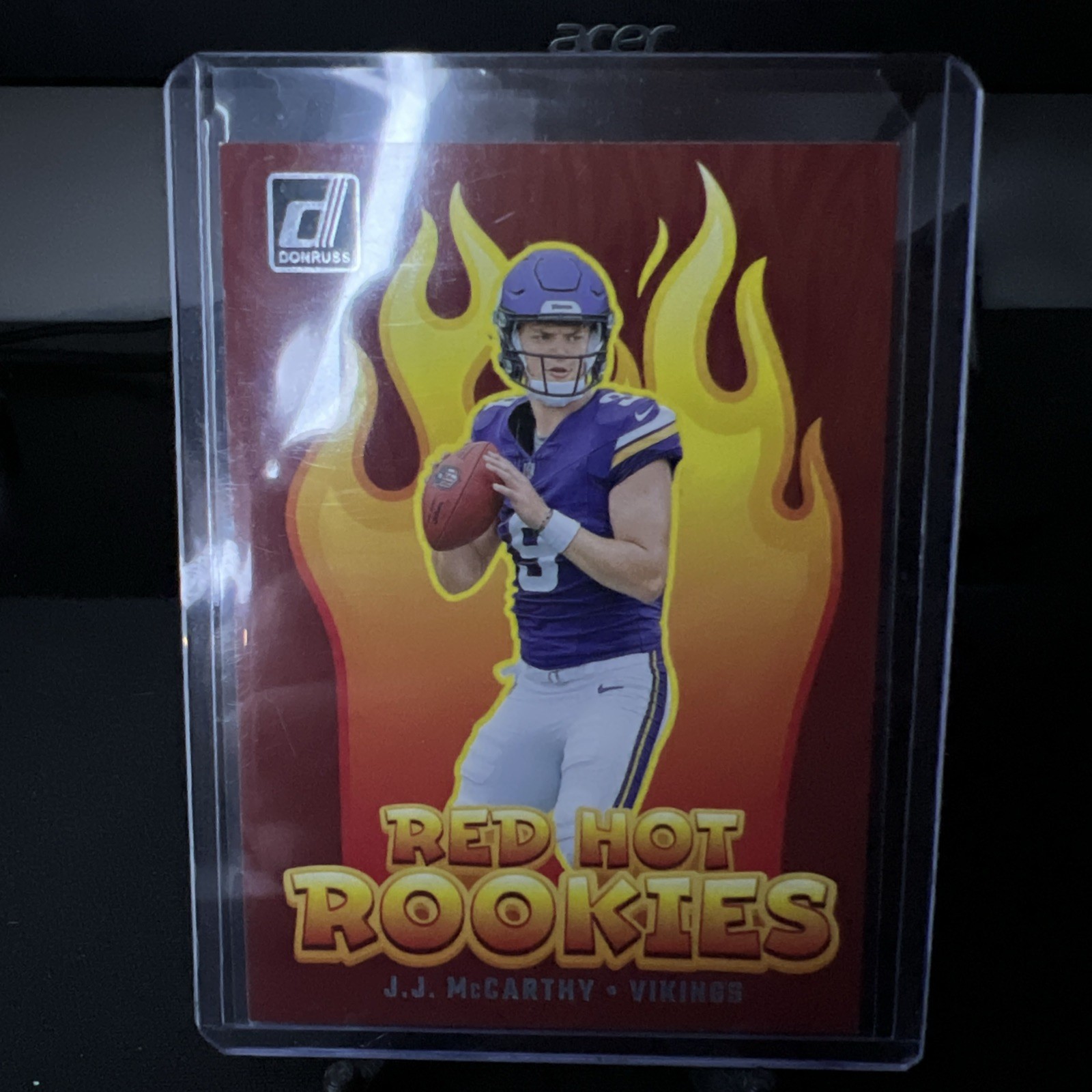 JJ McCarthy 2024 Panini Donruss Red Hot Rookies RC #RHR-JJM #1