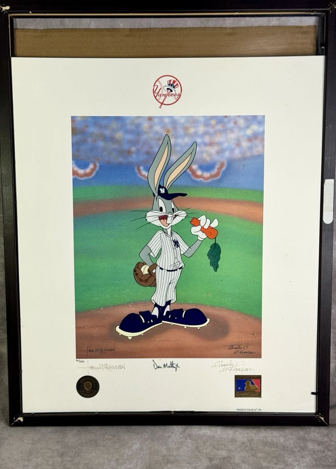 Don Mattingly Signed Bugs Bunny Yankees Lithograph MLB 125th Anniversary 116/250 - Image 4 of 4