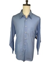 Van Heusen Blue Regular Fit Wrinkle Free Poplin XXL 18 34/35 Long Sleeve