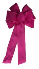 Fuchsia Bright Pink Linen Wreath Bow, Wired, Spring, Easter, Several Sizes