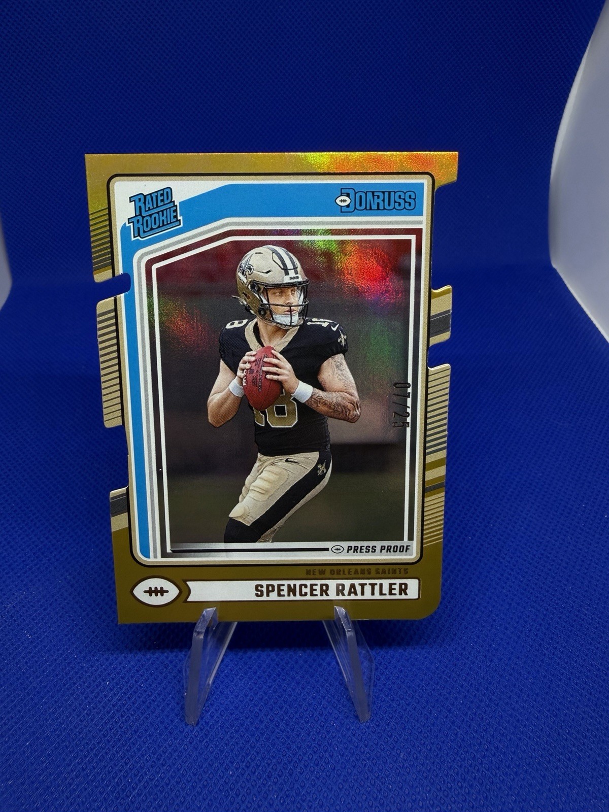 2024 DONRUSS SPENCER RATTLER PRESS PROOF GOLD-DIE-CUT /25 Rated Rookie Saints