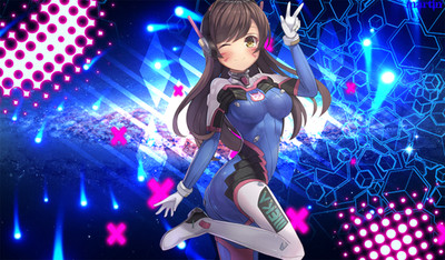 Anime dva overwatch Custom Gaming Mat Desk
