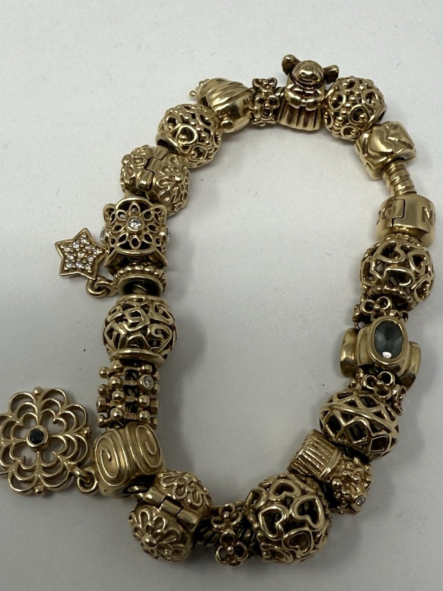 Ladies Pandora 14K Yellow Gold 7-inch Bracelet With 14k Gold