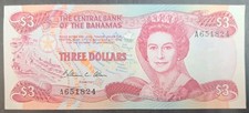 (1984) Bahamas 3 Dollars P44, A651824.