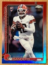 2025 Topps Chrome Football - RC Shedeur Sanders Red White & Blue Refractor #315