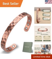 Copper Bracelet for Men and Women-Magnetic Bracelets-Hammered  99.9 Pure Co...