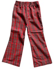 Vintage Kid  s 1970  s Sears Toughskins Red Plaid Pants - Size 6X - Tartan Nice 