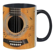 Guitar Coffee Mug 11.5oz Ceramic Gift for Music Teachers Birthday & Enthusiasts