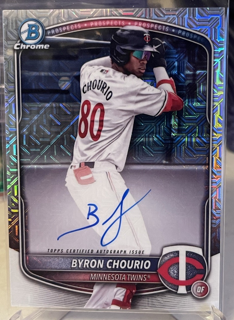 BYRON CHOURIO 2025 Bowman Chrome Mega Mojo Refractor Rookie Auto BMA-BC TWINS