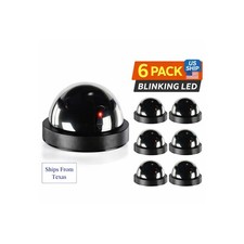Fake Security Camera 6 Pack Dummy Dome LED Blinking Indoor Outdoor CCTV