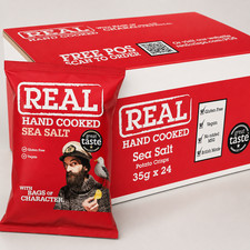 Real Hand Cooked Sea Salt Crisps 24×35g