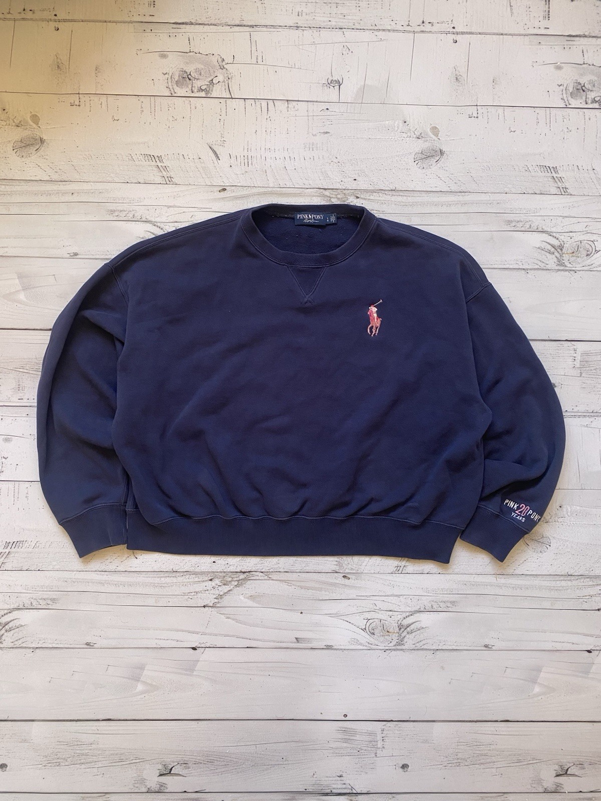 Felpa girocollo Ralph Lauren rosa pony pile donna taglia L