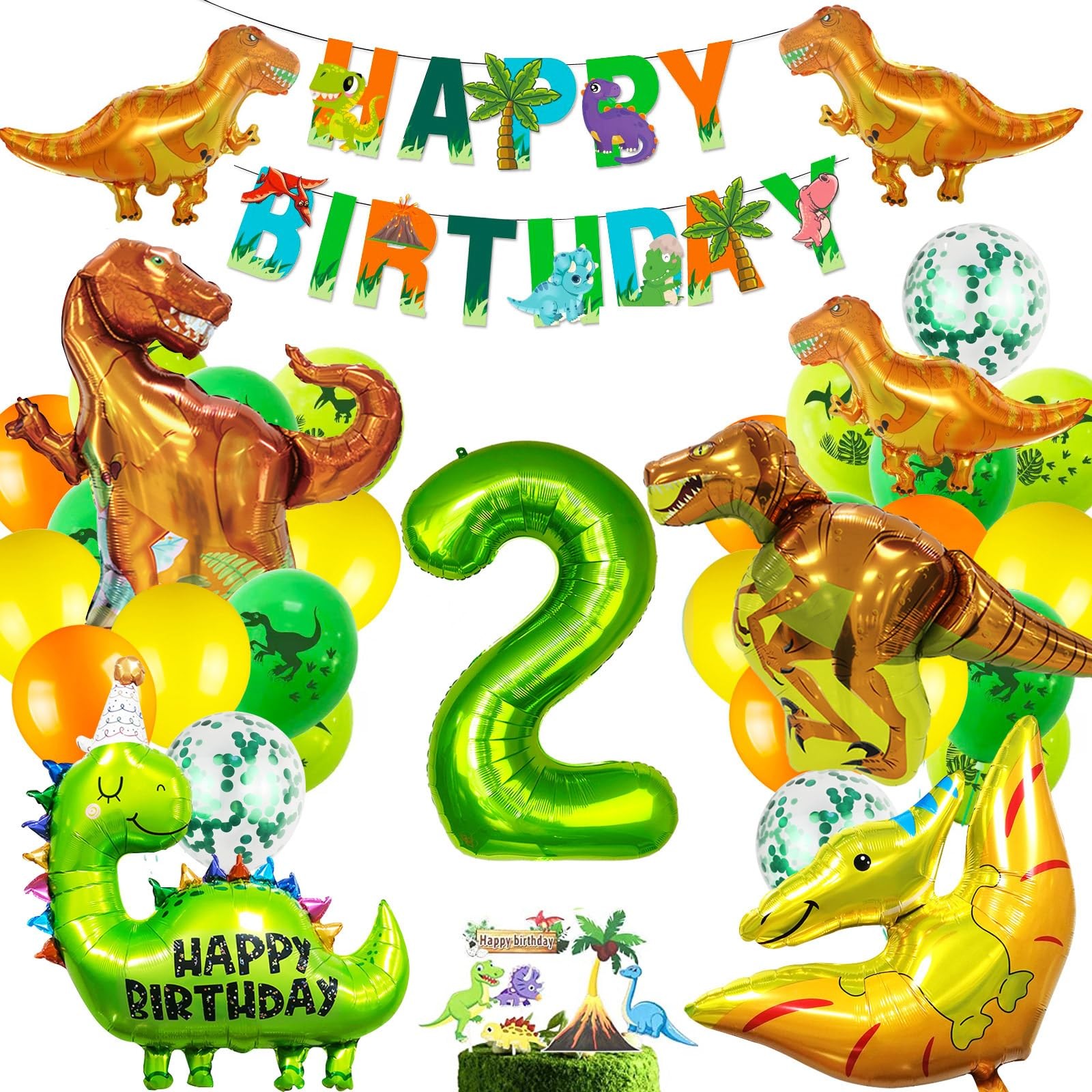Kit Anniversaire Dinosaure 2 Ans Décoration Ballon Facile