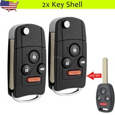 2 Upgrate Flip Remote Key Fob Shell Case 4b For Honda Accord Civic Crv Pilot Fit