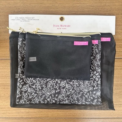 Isaac Mizrahi New York 3-Pack Mesh/Nylon Travel Pouch Bag Set NWT - TSA Approved