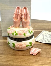 Porcelain Hinged Trinket Ballerina Ballet Slippers
