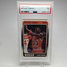 Fleer Michael Jordan #17 PSA 7 Graded Chicago Bulls 1988-89 Fleer Card