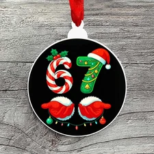 Funny Slang 6 7 67 2025 Christmas Ornament Gift for Kids Teens Six Seven