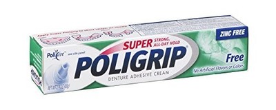 3 Pack Poligrip Super Strong All Day Hold Denture Adhesive Cream Zinc Free 2.4 z