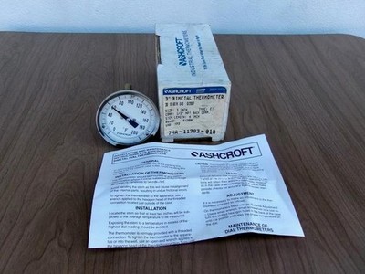 ASHCROFT 3'' BIMETAL THERMOMETER 30 EI 60R 040  O/200F NIB