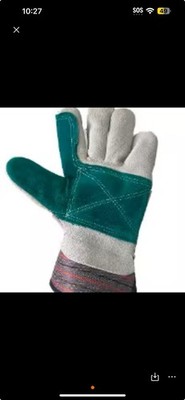 Double Palm  Leather Work Gloves, Size Large, 12-Pack One Size Fits All