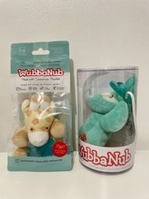 2pack WubbaNub Infant Pacifier 0-6 Months Giraffe and Owl Plush - New Sealed
