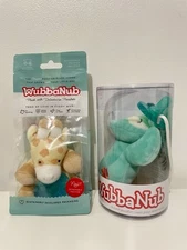 2pack WubbaNub Infant Pacifier 0-6 Months Giraffe and Owl Plush - New Sealed