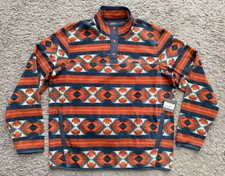 Eddie Bauer Quest Fleece Snap Mock Neck Pullover Men's Large Aztec NEW
