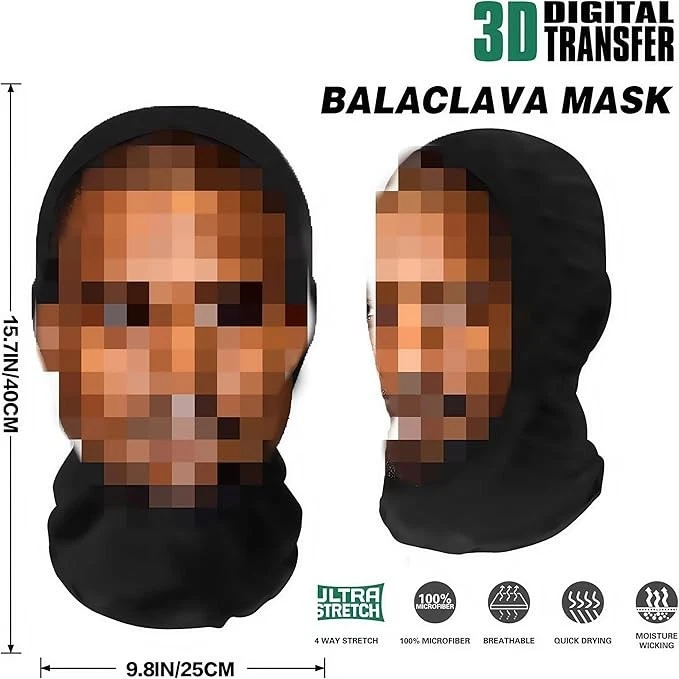 2Pcs3PCS Cosplay Headwear Hiphop Balaclav 3D Printed Mask Elastic Mesh Full Face - Image 3 of 3