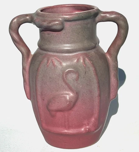 Niloak Flamingo Vase Ombre Glaze Plum Mulberry Vintage 1930s