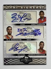 2008 Topps Tri-Signers Eric Gordon D.J. Augustin Jerryd Bayless Auto 9/36 AR138