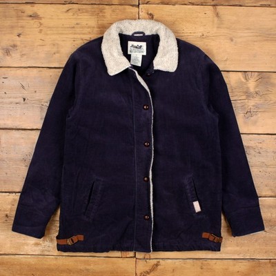 Vintage Northern Reflections Cord Jacke M Damen 90er blau Sherpa Kragen